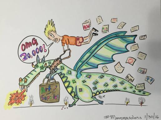 #mommacolors Paul Summerfield's 20,000 Member Milestone Dragon Image